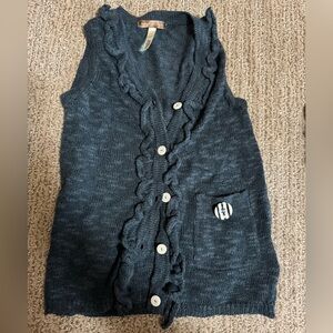 Matilda Jane Blue Ruffled Cardigan Vest